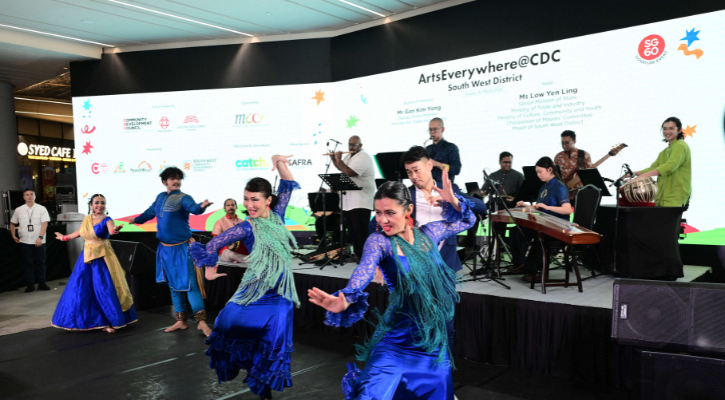 Brahmastra Mul-Ethnic Ensemble performing with the Flamenco Sin Fronteras and Singapore Indian Fine Arts Society (SIFAS) at ArtsEverywhere@CDC