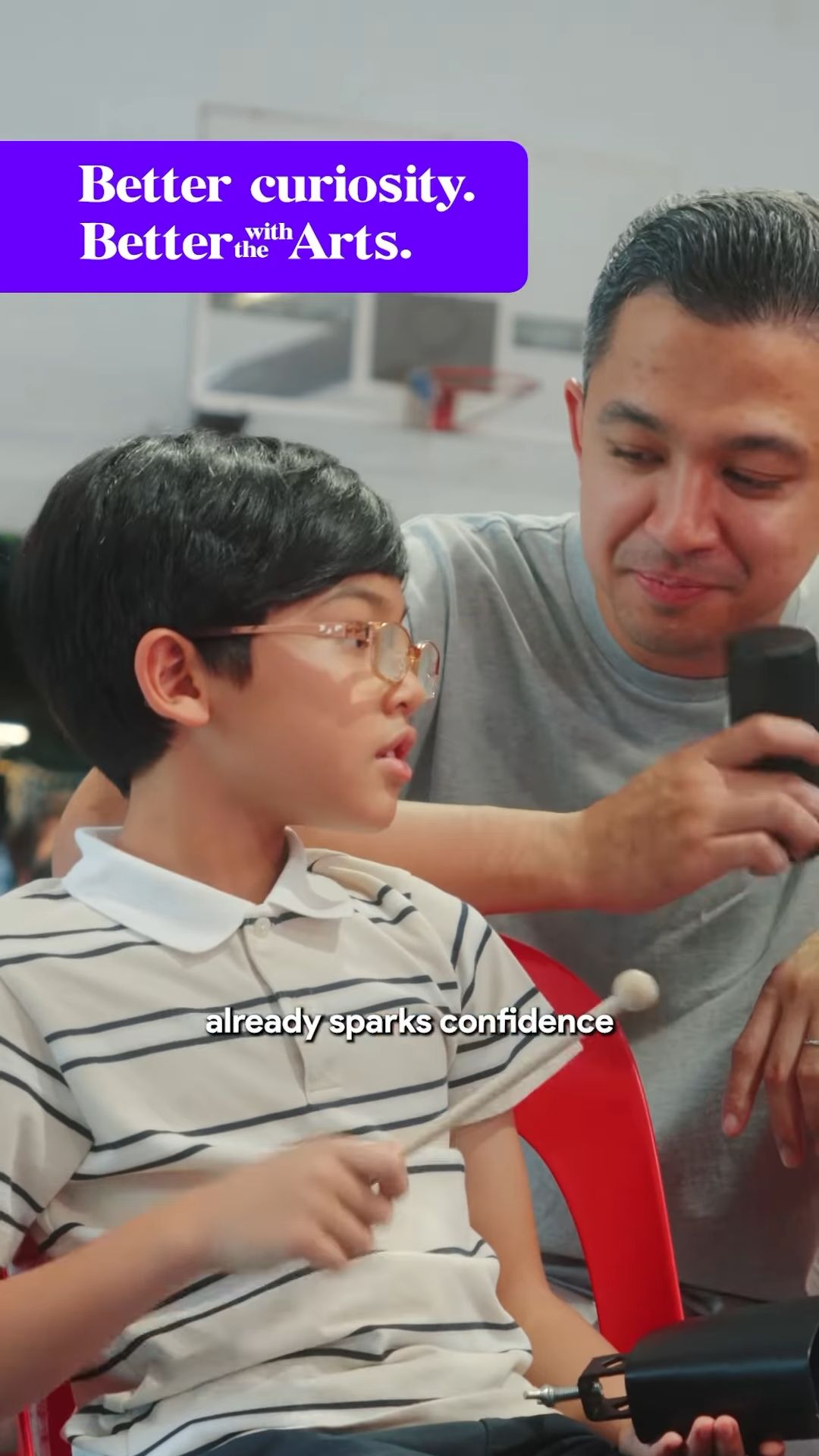 A family sparks their evening by attending an ArtsEverywhere at CDC performance, sharing how the arts can facilitate confidence and teamwork, enriching the lives of children.