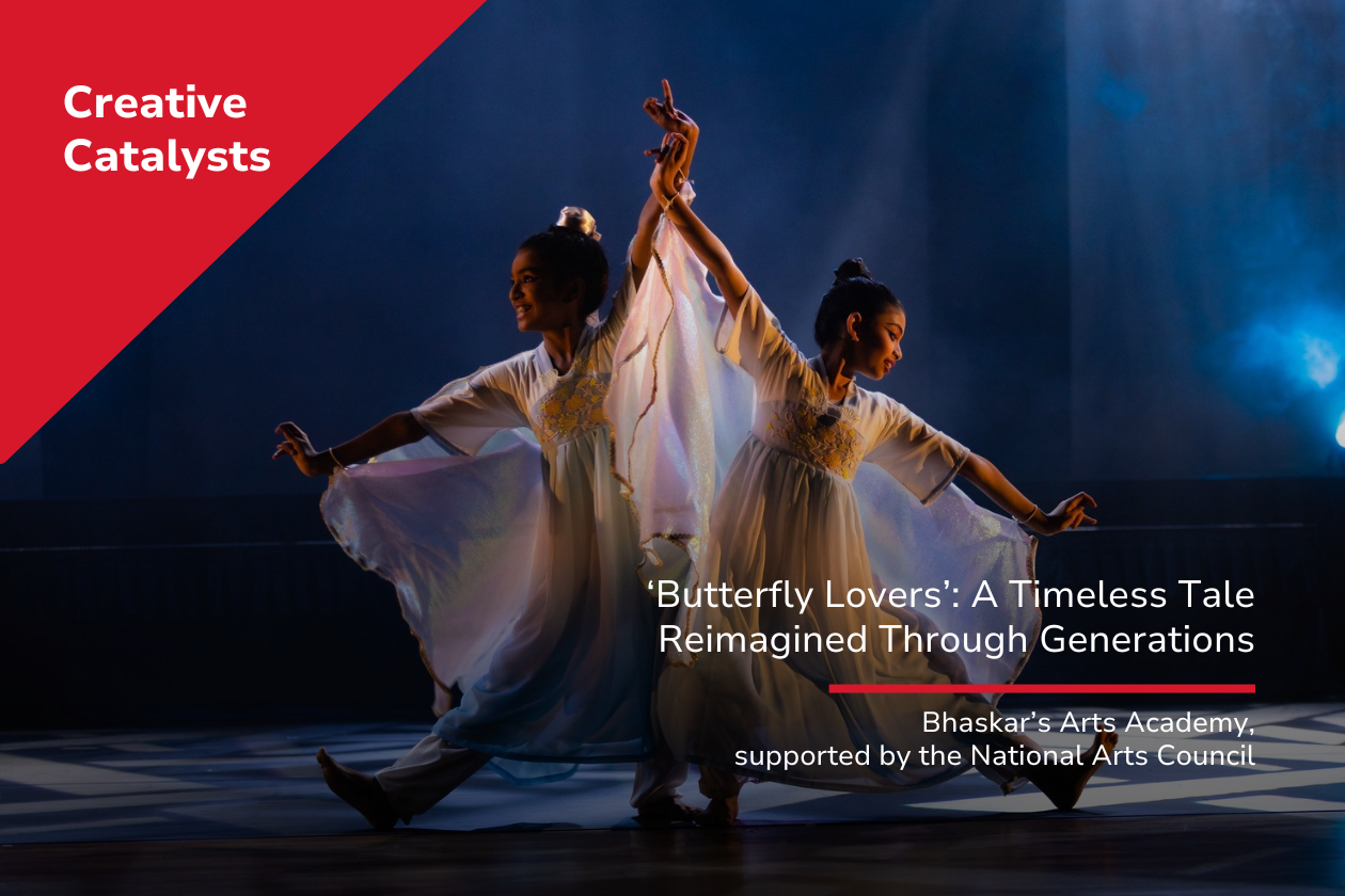 Two dancers in white dancing gracefully on stage. "Butterfly Lovers": A Timeless Tale Reimagined Through Generations