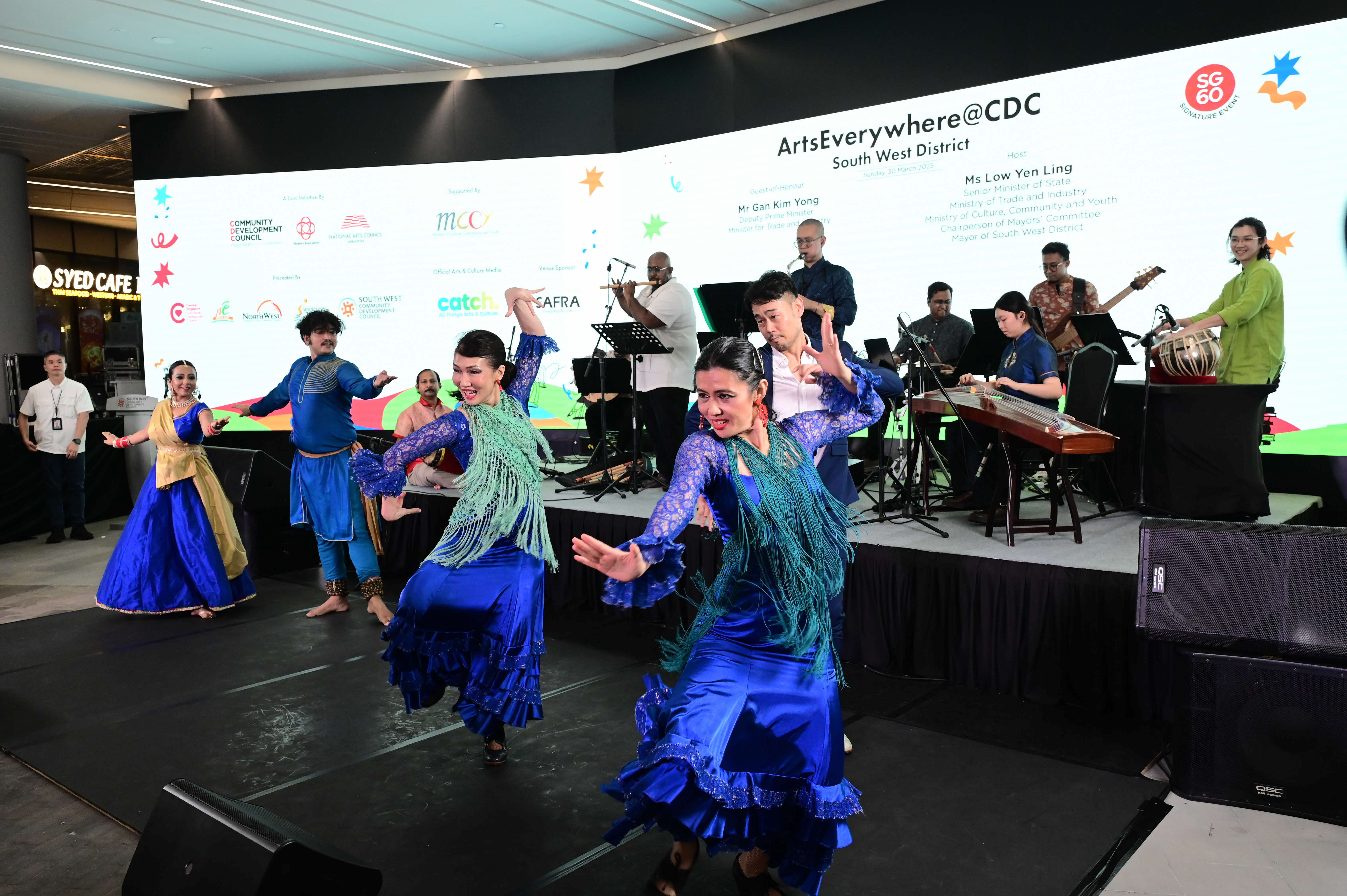 Brahmastra Mul-Ethnic Ensemble performing with the Flamenco Sin Fronteras and Singapore Indian Fine Arts Society (SIFAS) at ArtsEverywhere@CDC