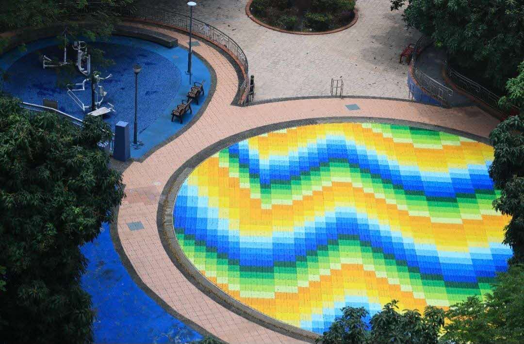 Mural by Chris Chai titled digital sea