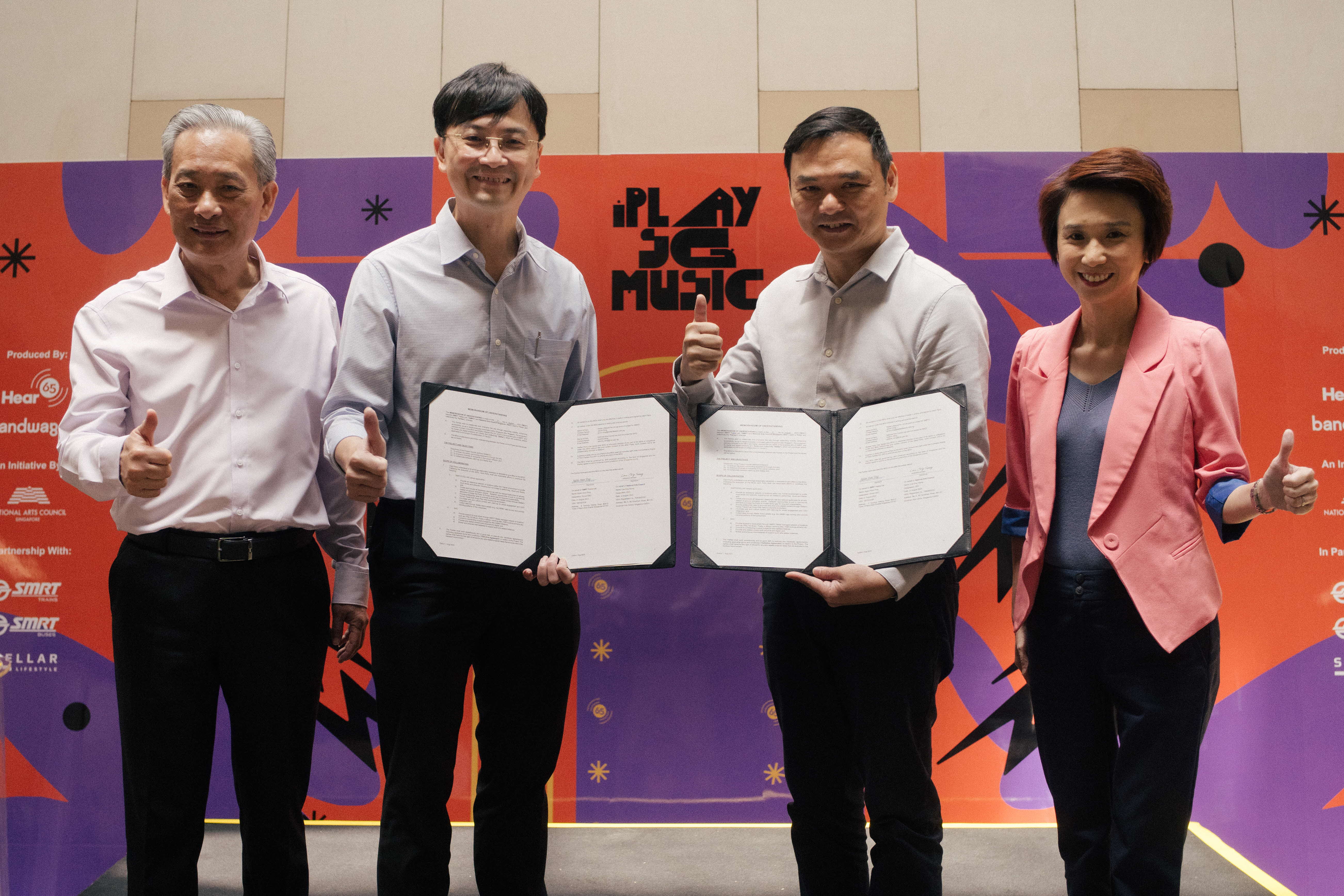 The National Arts Council (NAC) and SMRT Trains Ltd. signed a three-year Memorandum of Understanding (MoU) to enliven spaces of commute through music, poetry, and busking, to widen avenues of exposure to Singapore’s art in public spaces